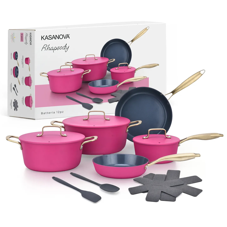Batteria 12 pezzi antiaderente